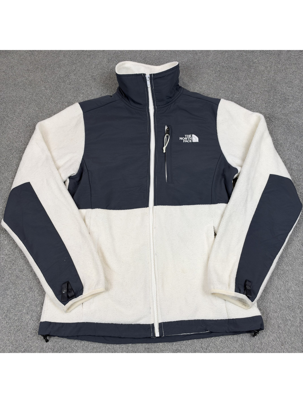 The North Face fleece jacket women XL white gray